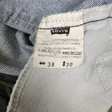 Vintage 90s Levi's 547 Jeans Mens 38x30 Blue Light Wash White Tab Straight Leg Relaxed Fit Denim