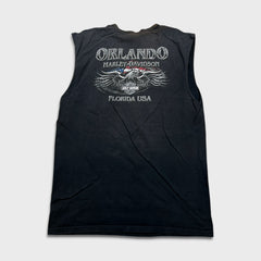 Vintage 2006 Harley Davidson Sleeveless Tee Mens XL Black USA Florida