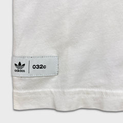Adidas x 032c T Shirt Mens XS White Abstract Trefoil Patch Short Sleeve Tee