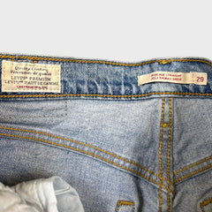 Levi's Ribcage Straight Jeans Womens 29x27 Blue High Rise Light Wash Denim Pants