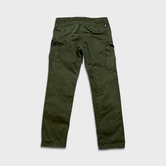 G-Star Raw 3301 Pants Mens 34x33 Green Regular Taper Leg Cuff Cargo Trouser