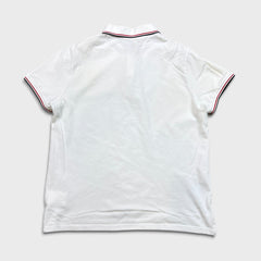 Moncler Maglia Polo Shirt Manica Corta Mens Small White Pique Short Sleeve