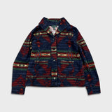 Vintage Y2K Lauren Ralph Lauren Cardigan Womens Medium Blue Aztec Southwest