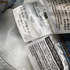 Levi's Wedgie Jeans Womens 27x28 Blue Slim Straight Fit Frayed Leg Distressed Denim Pants