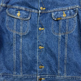 Vintage 90s Lee Storm Rider Denim Jacket Mens Large Blue Blanket Lined USA Trucker Western