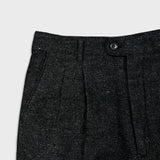 Vintage 80s Texwood Dress Pants Mens 32x28 Gray Pleated Wool Tweed Trousers