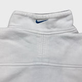 Vintage 90s Nike Athletics 1/4 Zip Sweatshirt Mens Medium White Swoosh Pullover