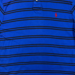 Polo Ralph Lauren Shirt Mens Large Blue Pony Striped Preppy Long Sleeve