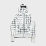 Lululemon Scuba Hoodie Womens Size 6 White Striped Full Zip Hooded Sweater
