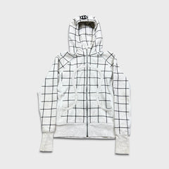 Lululemon Scuba Hoodie Womens Size 6 White Striped Full Zip Hooded Sweater