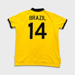 Polo Ralph Lauren Brazil #14 Shirt Mens XL Yellow Big Pony Casual Short Sleeve