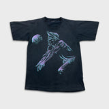Vintage 90s Volleyball T Shirt Mens Small Black Single Stitch Faded Sports Tee