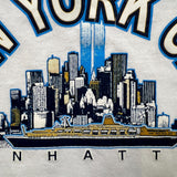 Vintage Y2K New York City Manhattan T Shirt Mens Medium White Graphic Tee