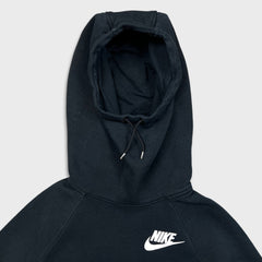 Nike Sportswear Hoodie Womens Large Black Swoosh Pullover Cowl Hooded Sweater