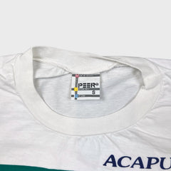 Vintage 80s Peter Mussfeldt Acapulco T Shirt Mens Small White Single Stitch Art Tee