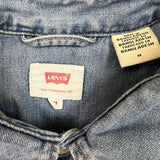 Levi's Denim Shirt Mens Medium Blue Light Wash Western Pearl Snap Button Up