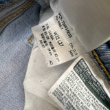 Levi's Ribcage Straight Jean Womens 32x27 Blue Distressed High Rise Light Wash Denim Pants