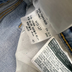 Levi's Ribcage Straight Jean Womens 32x27 Blue Distressed High Rise Light Wash Denim Pants