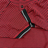 Vintage 90s Fruit of The Loom Polo Shirt Mens Large Red Striped Preppy Short Sleeve