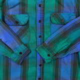 Vintage 90s Five Brother Shirt Mens Medium USA Flannel Plaid Long Sleeve Button Up