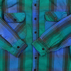 Vintage 90s Five Brother Shirt Mens Medium USA Flannel Plaid Long Sleeve Button Up