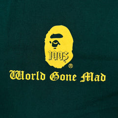 A Bathing Ape BAPE Mens XL Green World Gone Mad Harajuku Tokyo T Shirt
