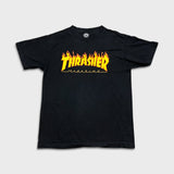 Thrasher Magazine T Shirt Mens Medium Black Skateboard Flame Spell Out Tee