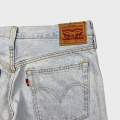 Levi's 501 S Jeans Womens 31x28 Blue Skinny Taper Leg Light Wash Distress Denim Pants