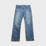 Levi's 505 Jeans Mens 34x30 Blue Regular Fit Straight Leg Light Wash Faded Denim Pants