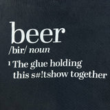 Vintage Y2K Beer Definition T Shirt Mens Large Black Funny Graphic Short Sleeve Tee