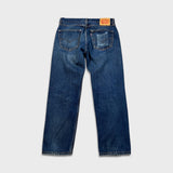 Levi's 505 Jeans Mens 34x30 Blue Regular Fit Straight Leg Dark Wash Faded Denim Pants