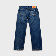 Levi's 505 Jeans Mens 34x30 Blue Regular Fit Straight Leg Dark Wash Faded Denim Pants