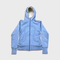 Lululemon Scuba Hoodie Womens Size 8 Blue Full Zip Sports Hooded Sweater