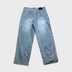 Vintage Mecca Jeans USA Mens 40x34 Blue Baggy Hip Hop Light Wash Denim Y2K Pants