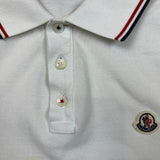 Moncler Maglia Polo Shirt Manica Corta Mens Small White Pique Short Sleeve