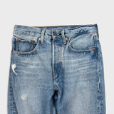 Levi's 501 S Jeans Womens 26x28 Blue Skinny Light Wash Distressed Faded Denim Pants