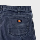 Dickies Pants Mens 36x32 Blue Faded Wash Carpenter Hammerloop Workwear Canvas