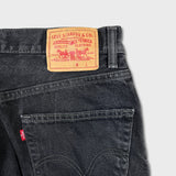 Vintage Y2K Levi's 550 Jeans Mens 33x30 Black Relaxed Fit Dark Wash Baggy Faded Denim Pants