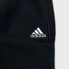 Adidas Sweatpants Mens Medium Black Spell Out Wide Leg Fleece Comfort Jogger