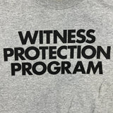 Vintage Y2K Witness Protection Program T Shirt Mens XL Gray Novelty Tee