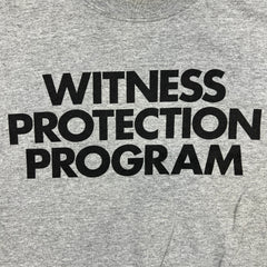 Vintage Y2K Witness Protection Program T Shirt Mens XL Gray Novelty Tee