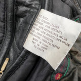 Vintage 90s Moores Black Leather Jacket Mens 2XL Black Quilted Lined Bomber Coat