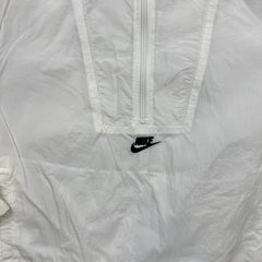 Nike Sportswear Heritage Woven Jacket Womens White Medium Pullover 1/2 Zip