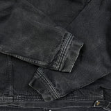 Vintage 90s Lee Storm Rider Denim Jacket Mens XL Black Stone Wash Blanket Lined Trucker Western