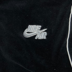 Vintage Y2K Nike Air Sweatshirt Mens Large Black Sportswear Swoosh Full Zip Velour Track Top
