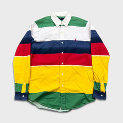 Polo Ralph Lauren Shirt Men Medium Multicolor Pony Casual Button Up