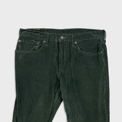 Levi's 502 Pants Mens 34x31 Green Corduroy Tapered Stretch Regular Fit Mid Rise