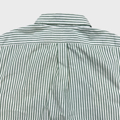 Vintage 90s Polo Ralph Lauren Shirt Mens XL White Green Striped Preppy Button Up