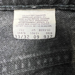 Vintage 90s Levi's 619 Jeans Mens 32x31 Black Slim Straight Orange Tab Dark Wash Denim Pants