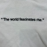 Uniqlo Andy Warhol SPRZNY T Shirt Mens Medium White World Fascinates Me Art Tee